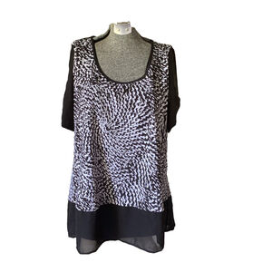 Women's Laura Top Size L Black and White